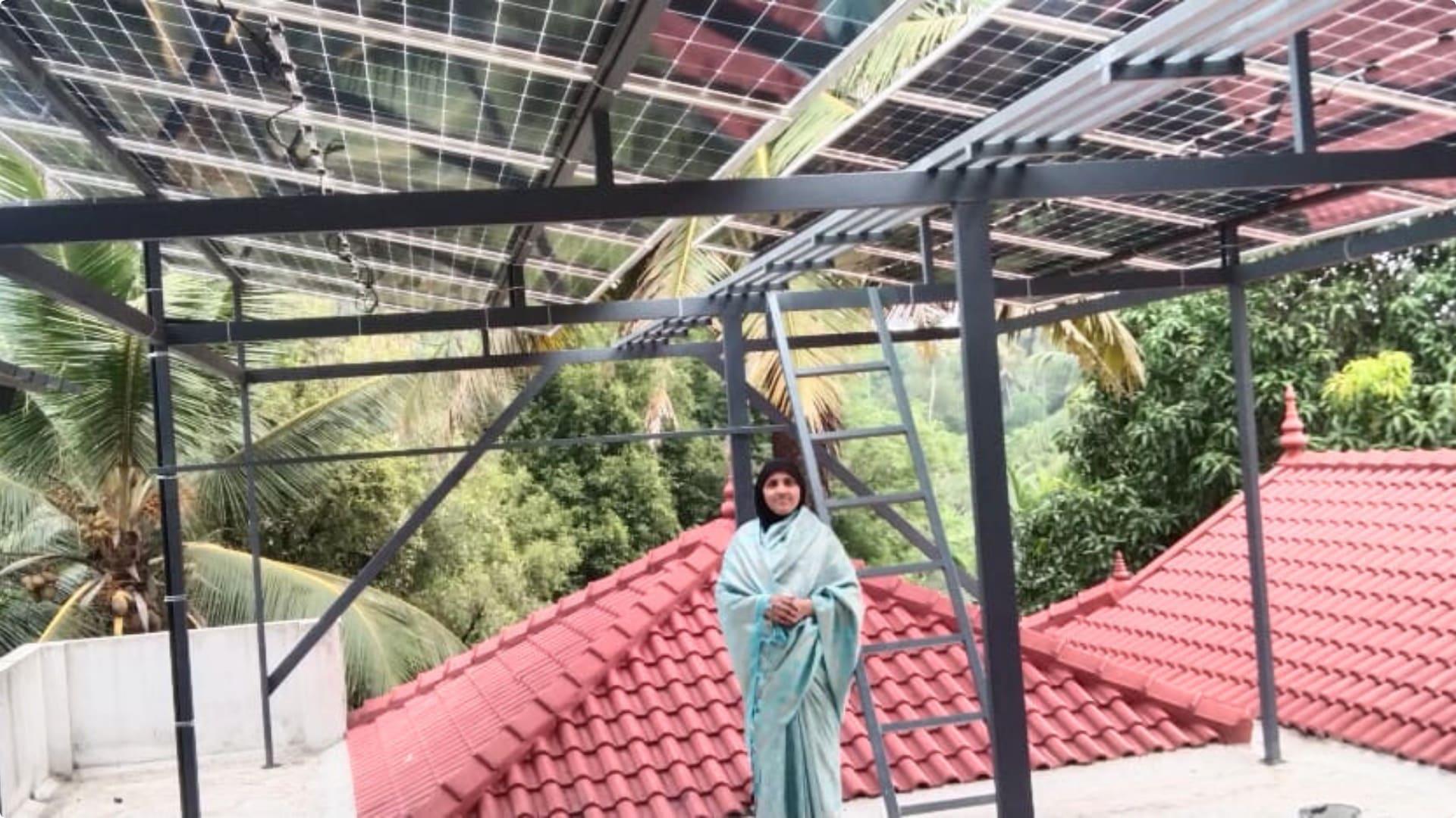 A SEDNA subsidy customer at home with their new solar system